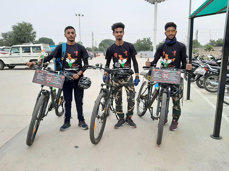 भारत को रेप मुक्त बनाने और झूठे इल्जामों से मुक्ति दिलाने का संकल्प लेने वाली साइकिल टीम पहुँची पाली।