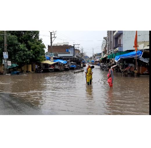 सिरोही में हुई मूसलाधार बारिश, चले नाले, कालकाजी में नही आया पानी